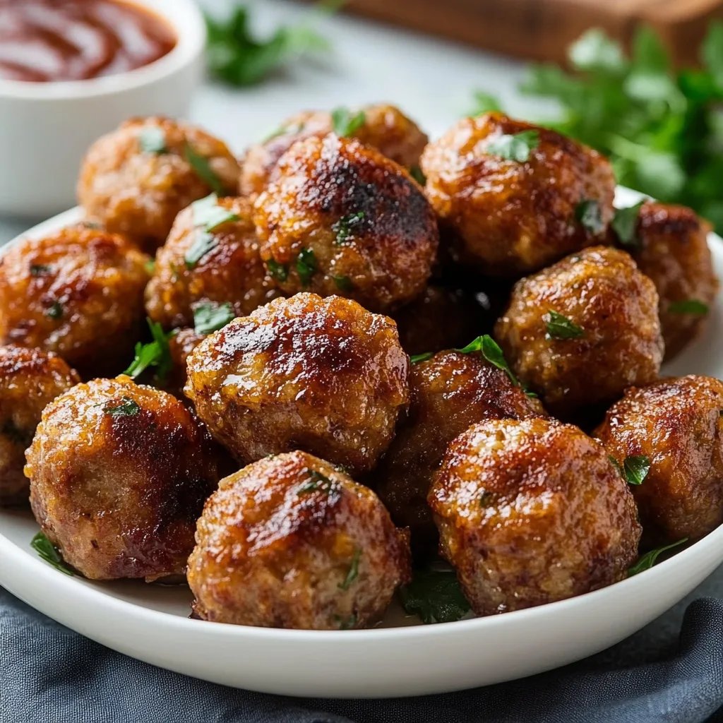 Krosse Mini-Fleischbällchen mit leckerem Dip
