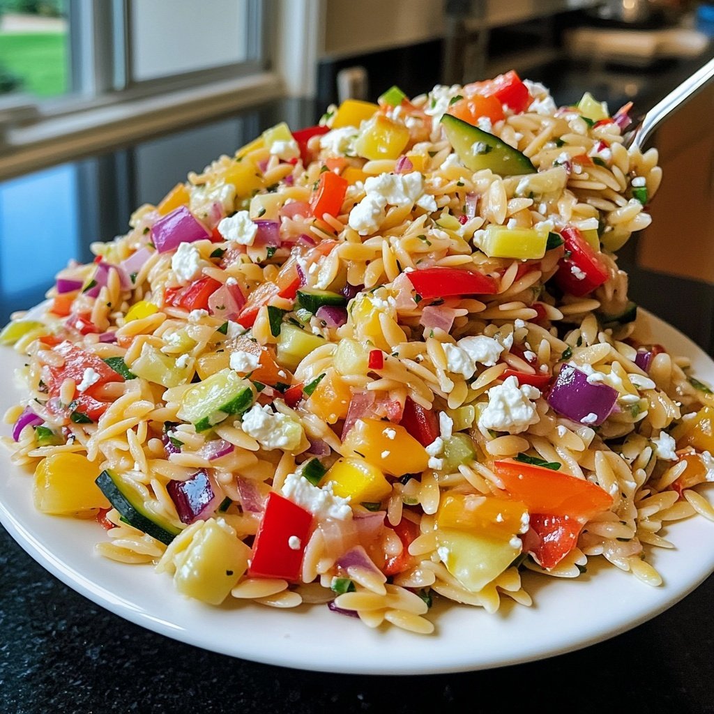 Griechischer Orzo Nudelsalat