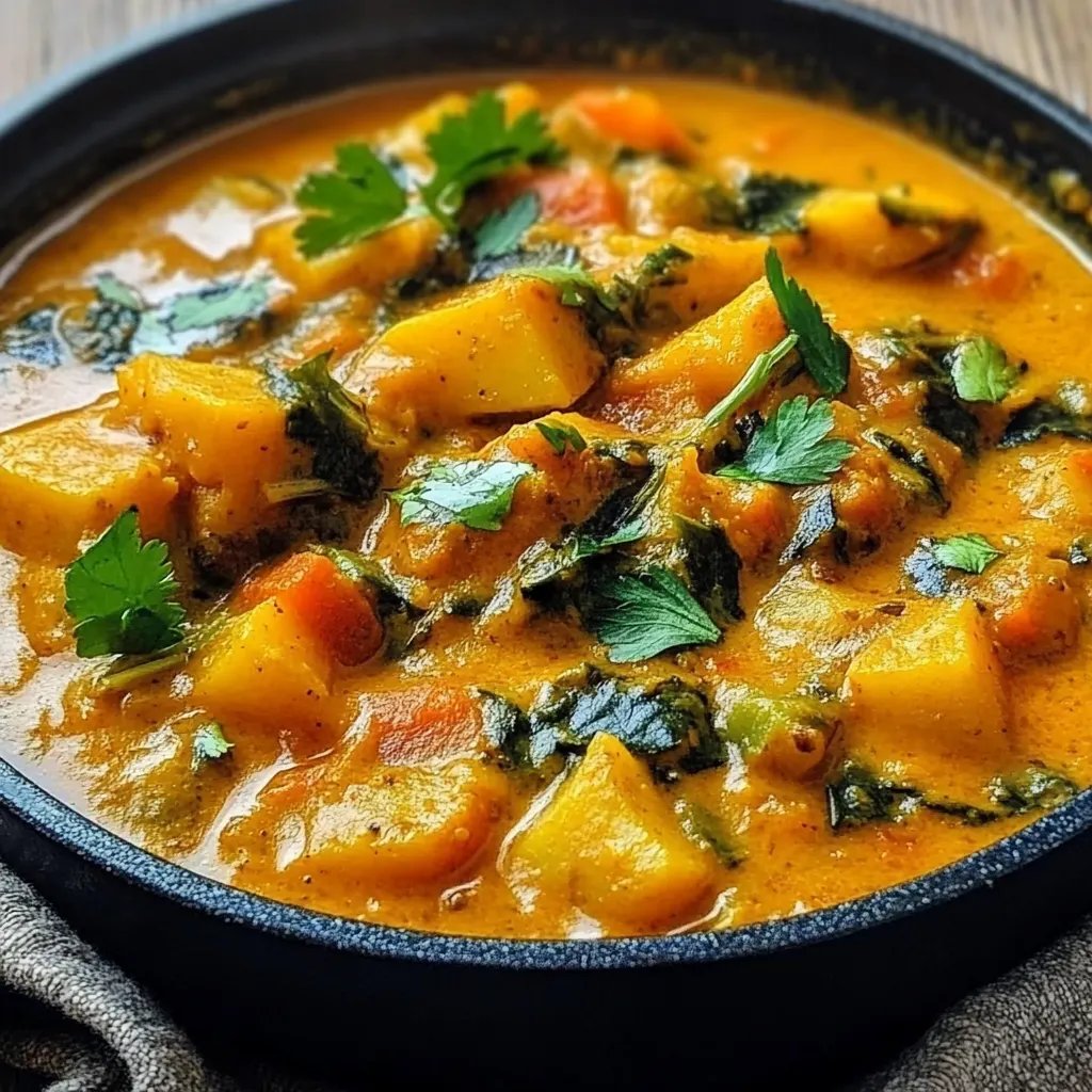 Veganes Süßkartoffel-Curry mit Grünkohl