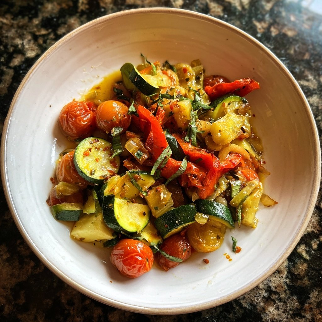 Abendessen mit Gemüsepfanne