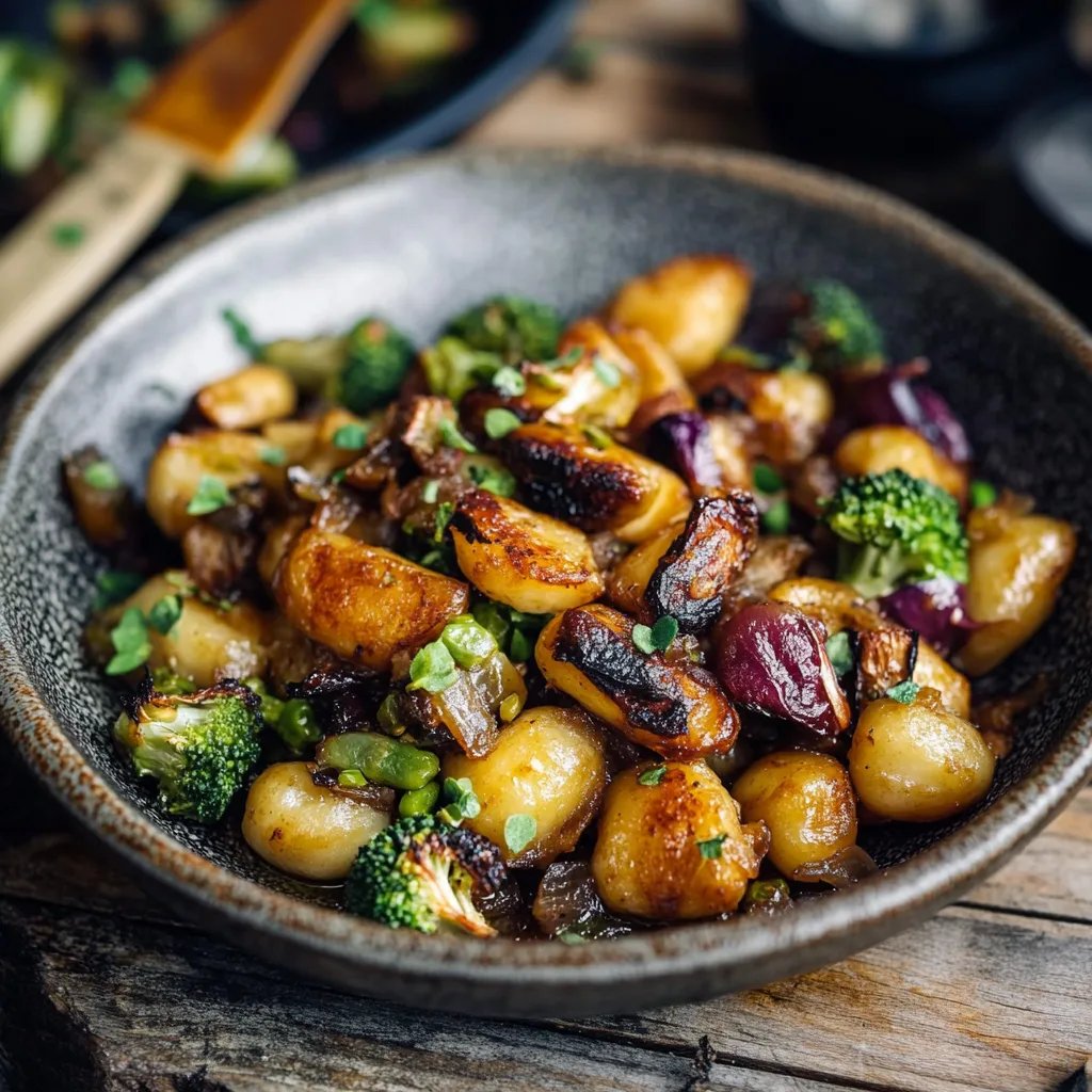 Gnocchi mit Rosenkohl und Brokkoli aus dem Ofen