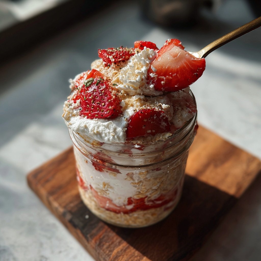 Erdbeer-Shortcake-Overnight-Oats