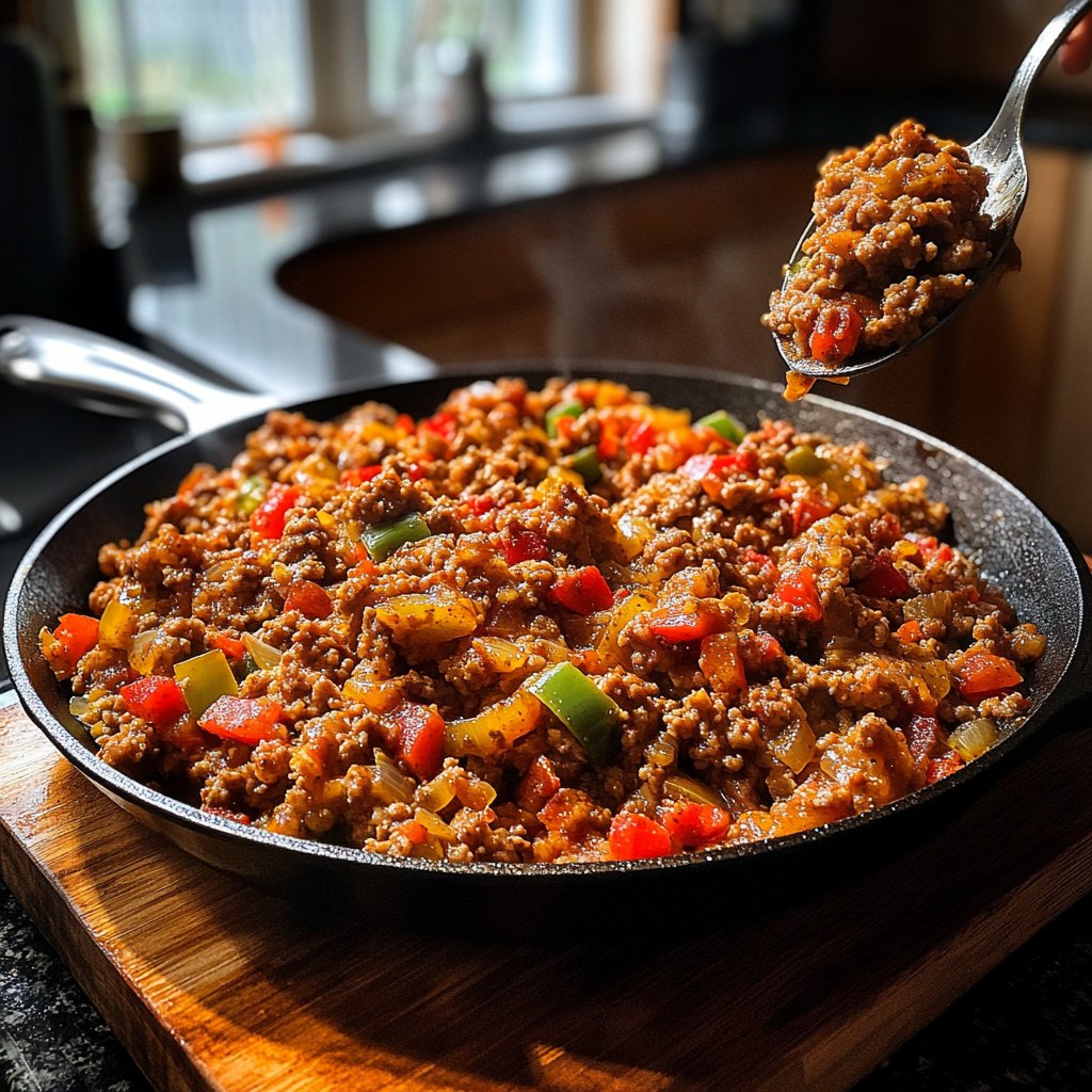 Hackfleisch Pfanne Balkan Style