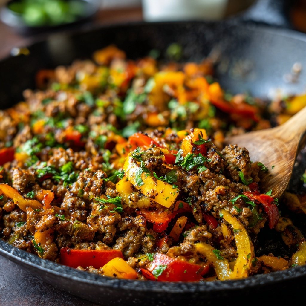 Kalorienarme Hackfleisch Pfanne