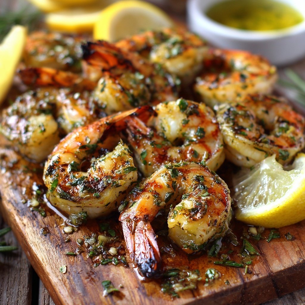 Gegrillte Garnelen Mit Kräuteröl