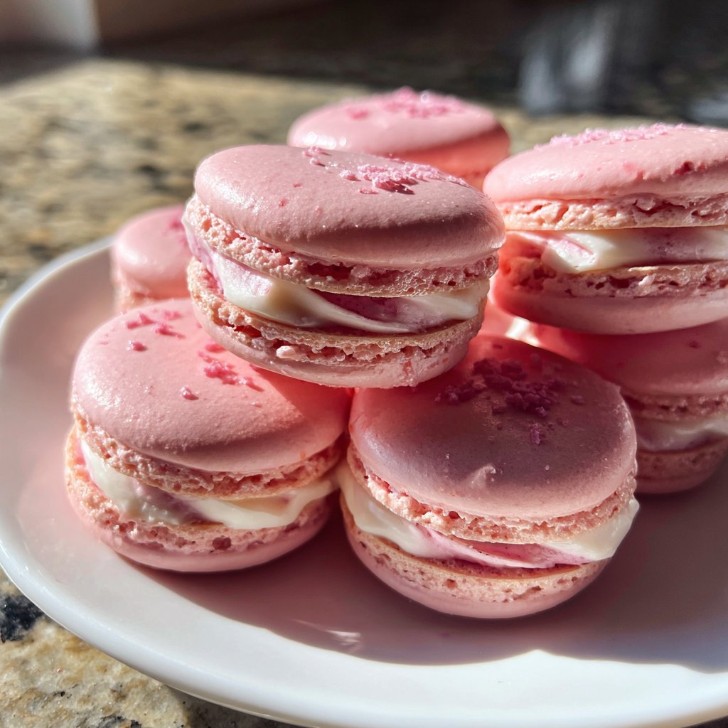 Macarons mit Himbeerfüllung