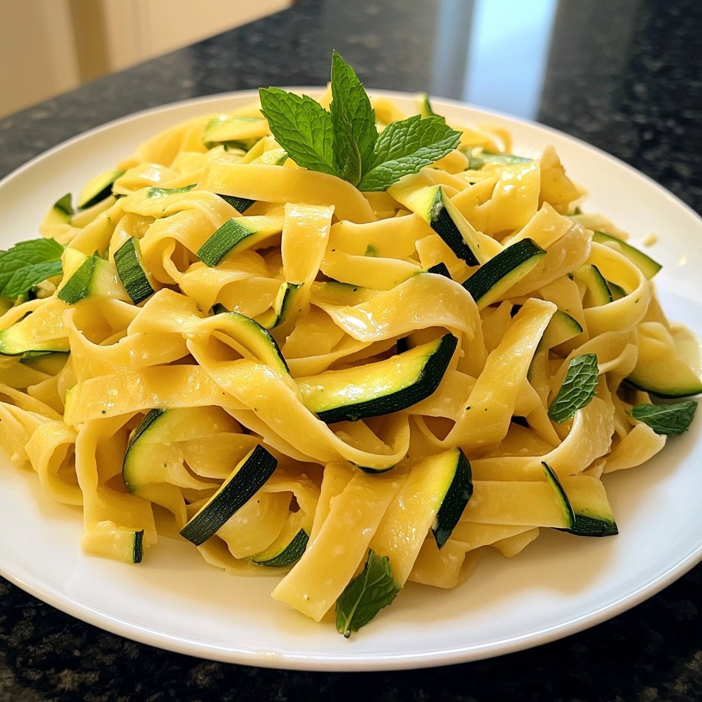 Tagliatelle mit Zucchini und Minze