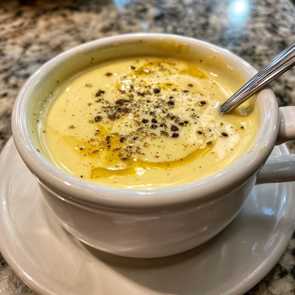 Cremige Blumenkohlsuppe mit Zitronenöl