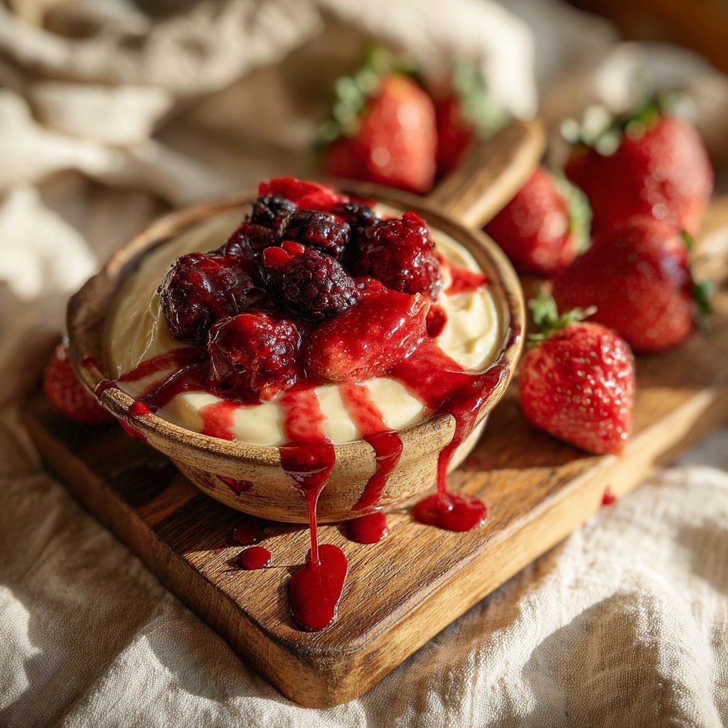 Erdbeer Vanille Creme Mit Beeren