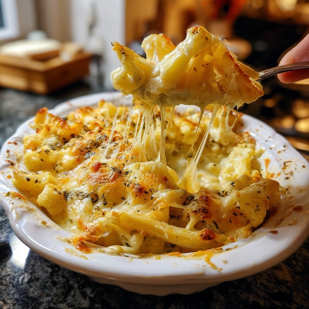 Blumenkohl mit Käsesauce überbacken