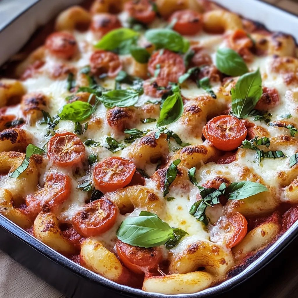 Nudelauflauf mit Tomaten und Mozzarella