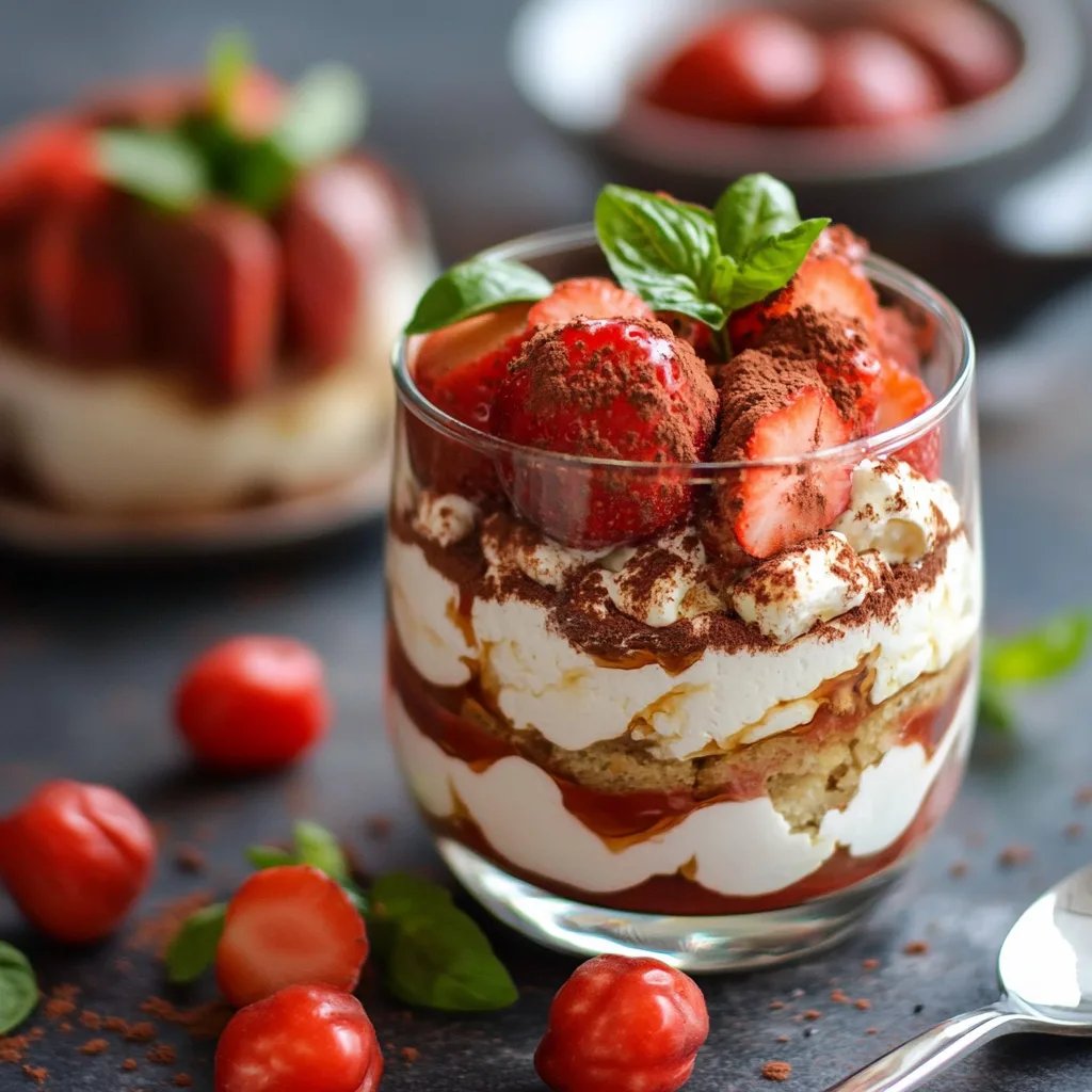 Tomaten-Mozzarella-Tiramisu im Glas