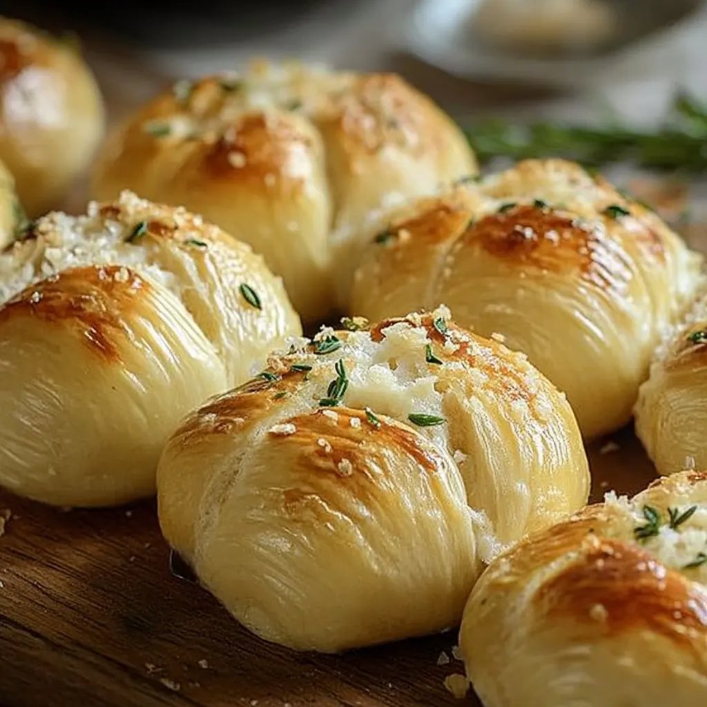 Käsige Knoblauch Hörnchen