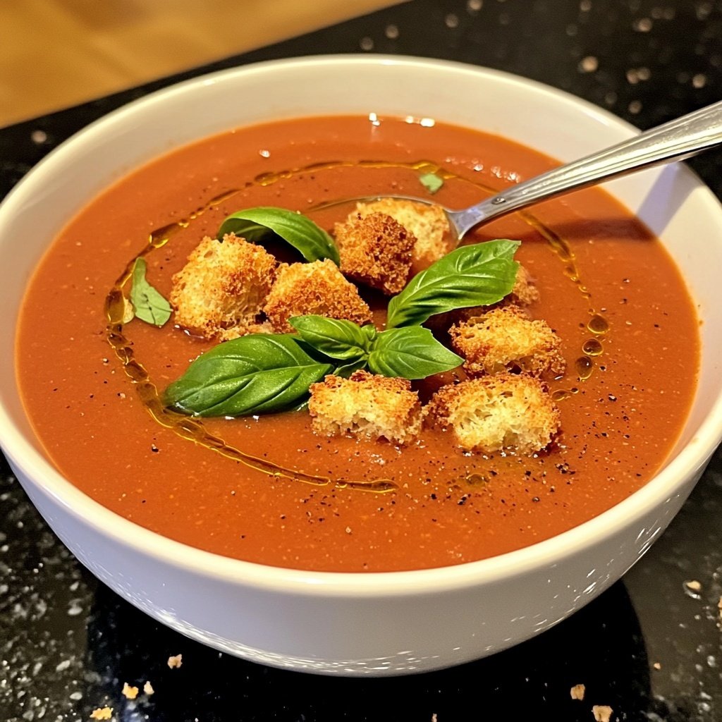 Tomatensuppe mit Croutons
