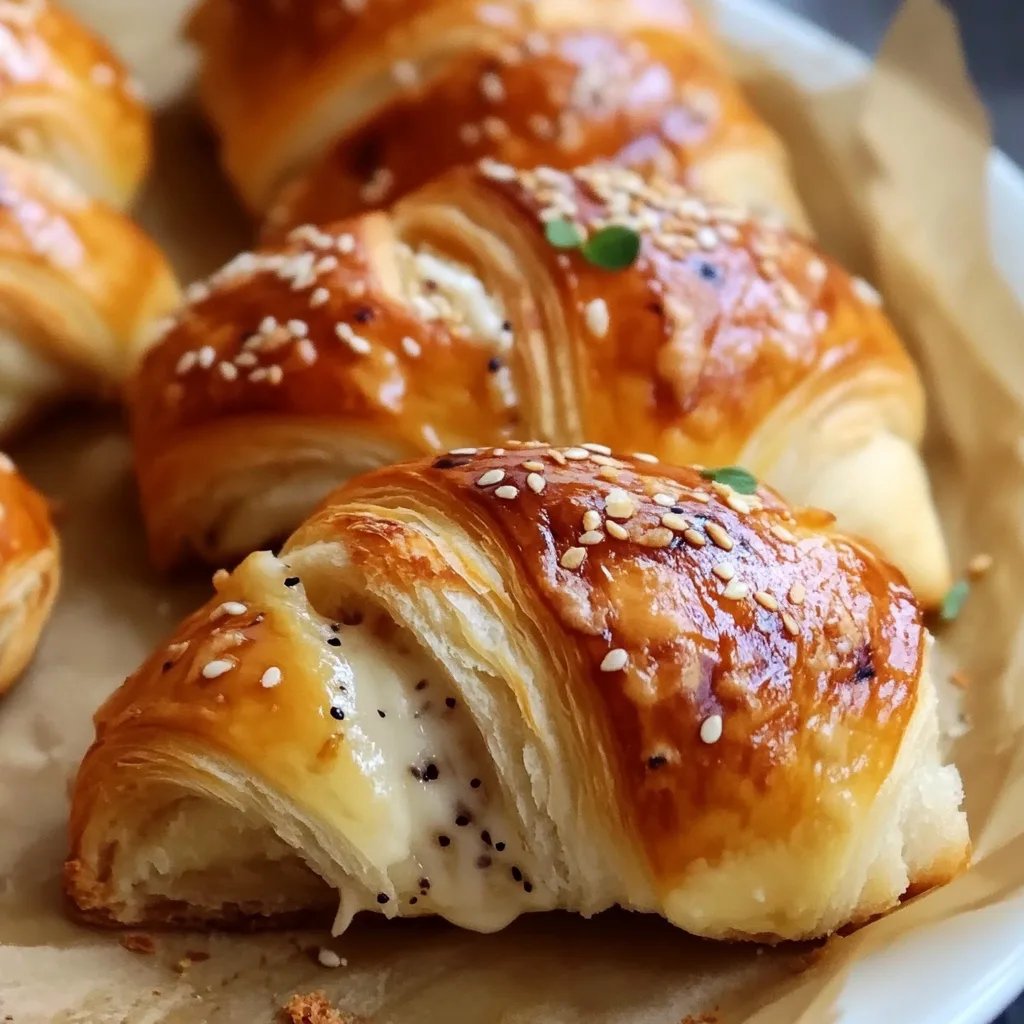 Blättrige Schinken-Käse-Croissants